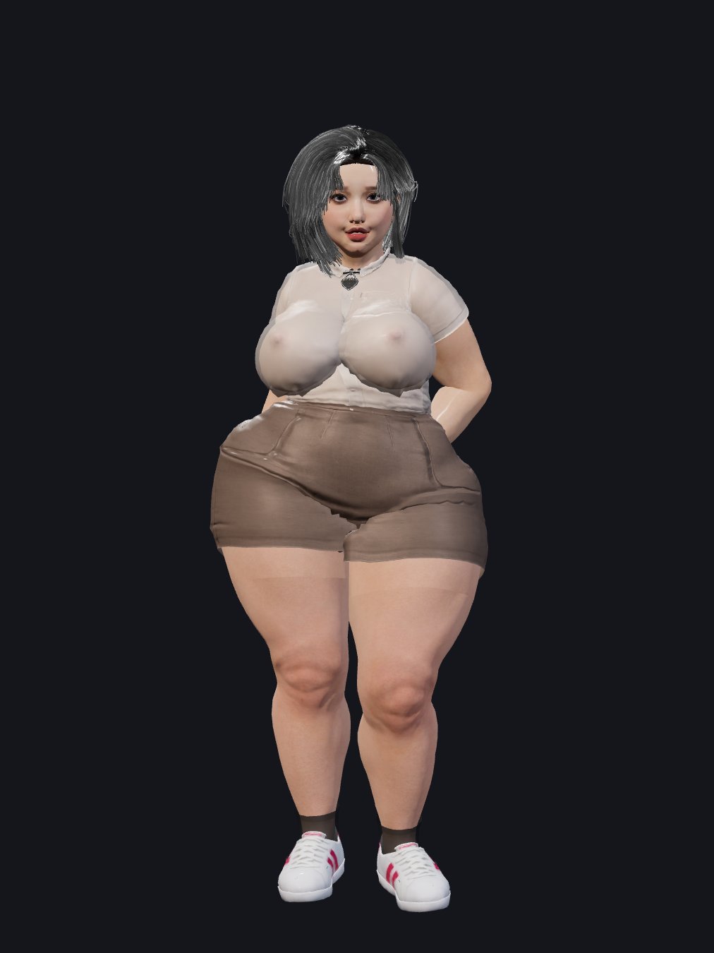 Nova in business casual, hands on hips.